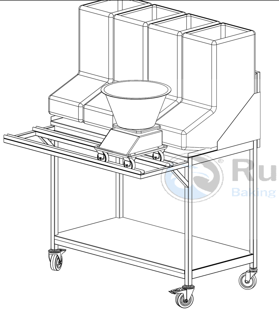 [TTRX-24145] INGREDIENSBORD VEIEBORD med flyttbar hylle til vekt