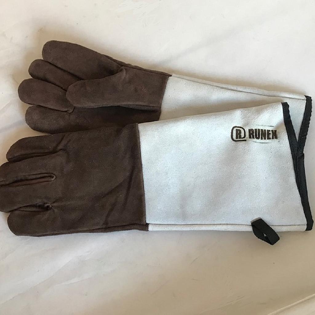 [MY-1626] BAKING MITTENS 5 fingers LONG SUEDE 