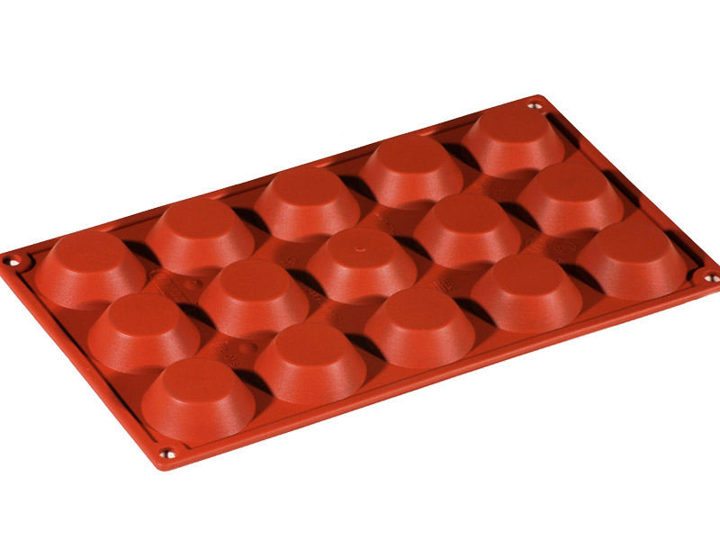 SILICONE MOULD GN1/3 ROUND TARTELETT 15pcs ø45mm