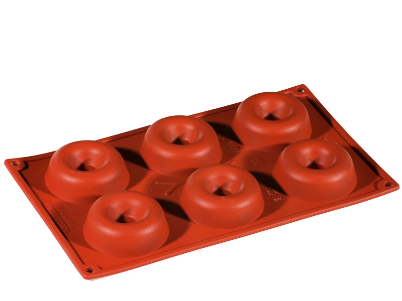 [PI-FR015] SILICONE MOULD GN1/3 ROUND SAVARIN 6pcs ø72mm