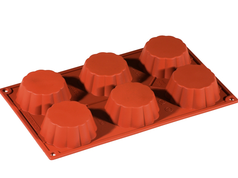 [PI-FR027] SILICONE MOULD GN1/3 CANELÉ BRIOCHE 6pcs ø79mm
