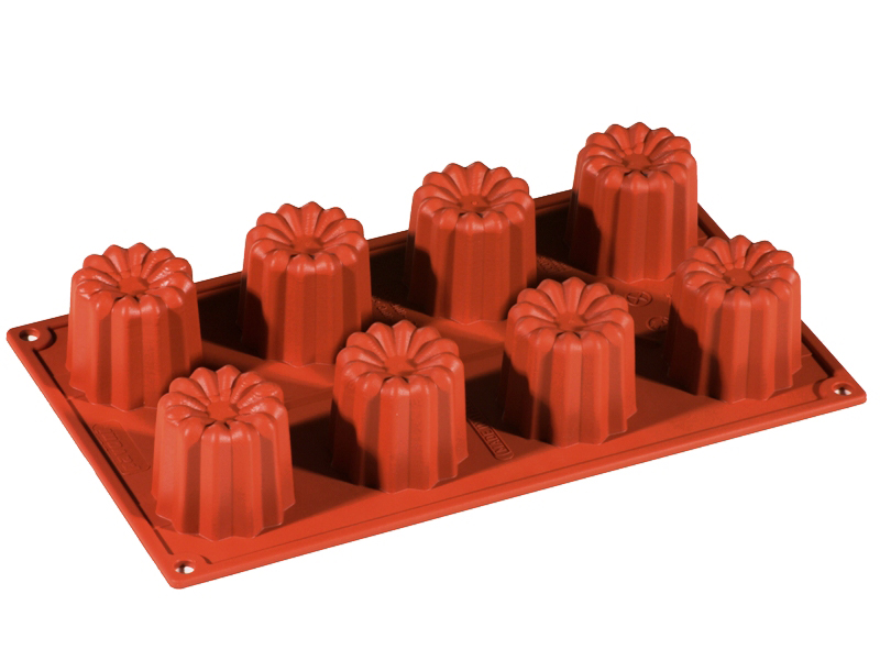 SILIKONEFORM GN1/3 CANELÉ BORDEAUX 8st ø56mm 