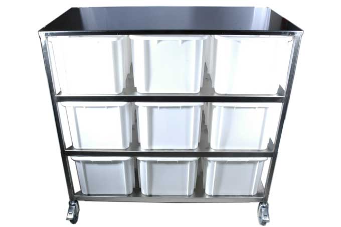 [TARX-ZTW960] INGREDIENT WEIGHING STATION with Plastic bins 9x60L 