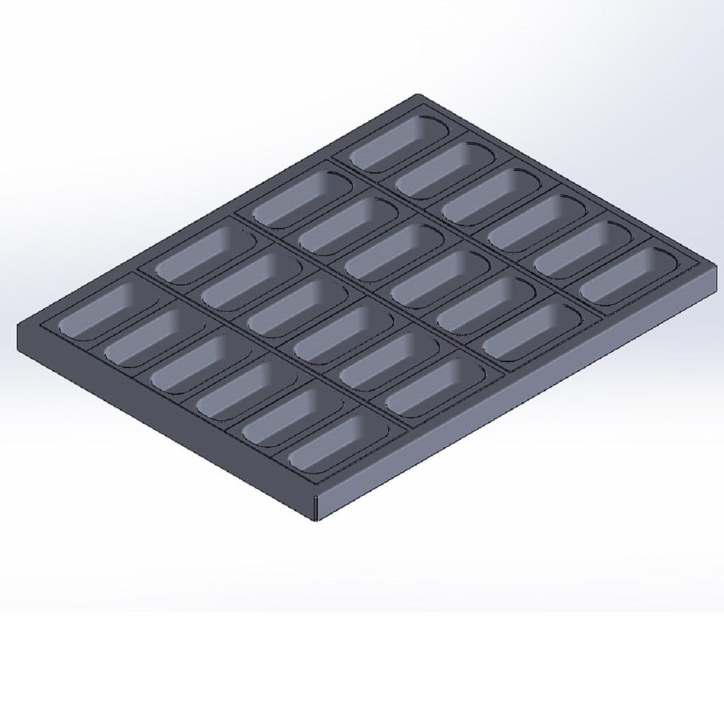 [FORX-1912004-re] PØLSEBRØDPLADE 47x63 24x 130mm RilonElast