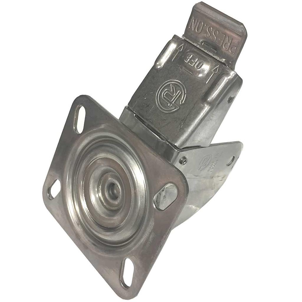 [TR-400352] HJULGAFFEL ø100mm Fæsteplade BREMSE HÅRD Galvaniseret stål