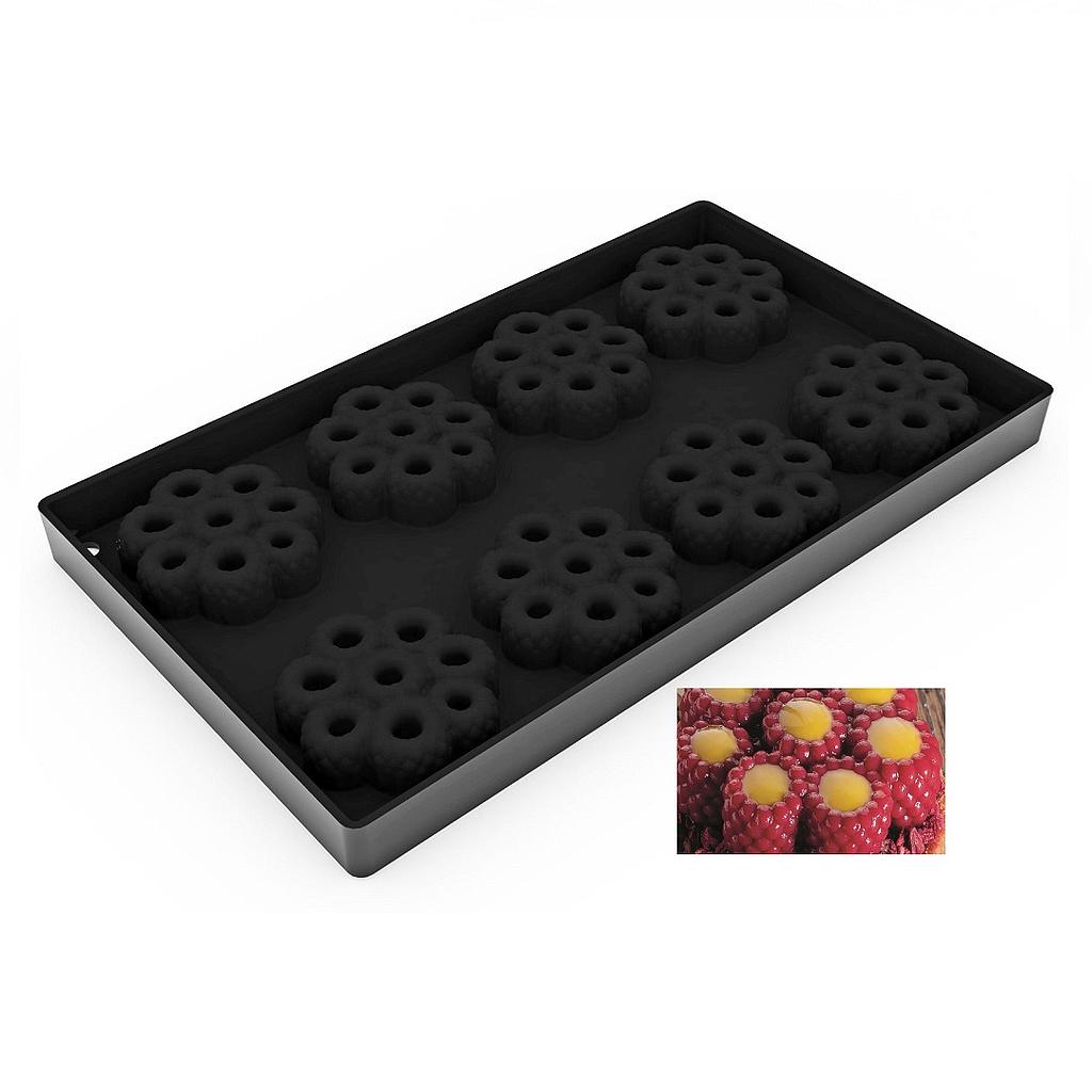SILIKONEFORM 17x30 Hindbær 8stk ø62mm 